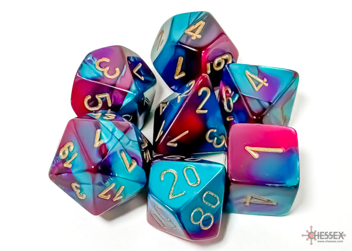 Chessex - Gemini Polyhedral 7 Dice Set - Purple-Teal w/Gold
